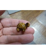 Y-TUR-LA-512) Tigereye TURTLE tortoise carving FIGURINE gemstone baby tu... - £6.75 GBP