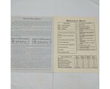 Vintage Reaper Miniatures Reference Sheet And Quick Play Sheets - $9.89