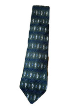 Studio by Fumagalli&#39;s Vintage Men’s Green Blue geometric silk necktie - £7.34 GBP