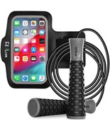 Jump Rope + Armband, Adjustable and Comfortable Rubber Handles for Endur... - $14.84