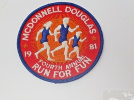 McDonnell Douglas Fourth Annual Run for Fun Large Embroidered Patch Vint... - £11.66 GBP