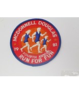 McDonnell Douglas Fourth Annual Run for Fun Large Embroidered Patch Vint... - $15.15