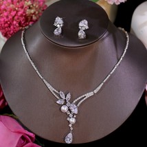 Elry sets for women drop shiny cubic zirconia pendant 2pcs necklace earrings engagement thumb200