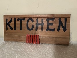 Kitchen wall Sign with memo clips in distressed wood image 2