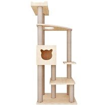 160 cm Cat Tree Tower Large Cat Wooden Cat Condo Climbing Frame Heavy Duty Tree  - £237.88 GBP