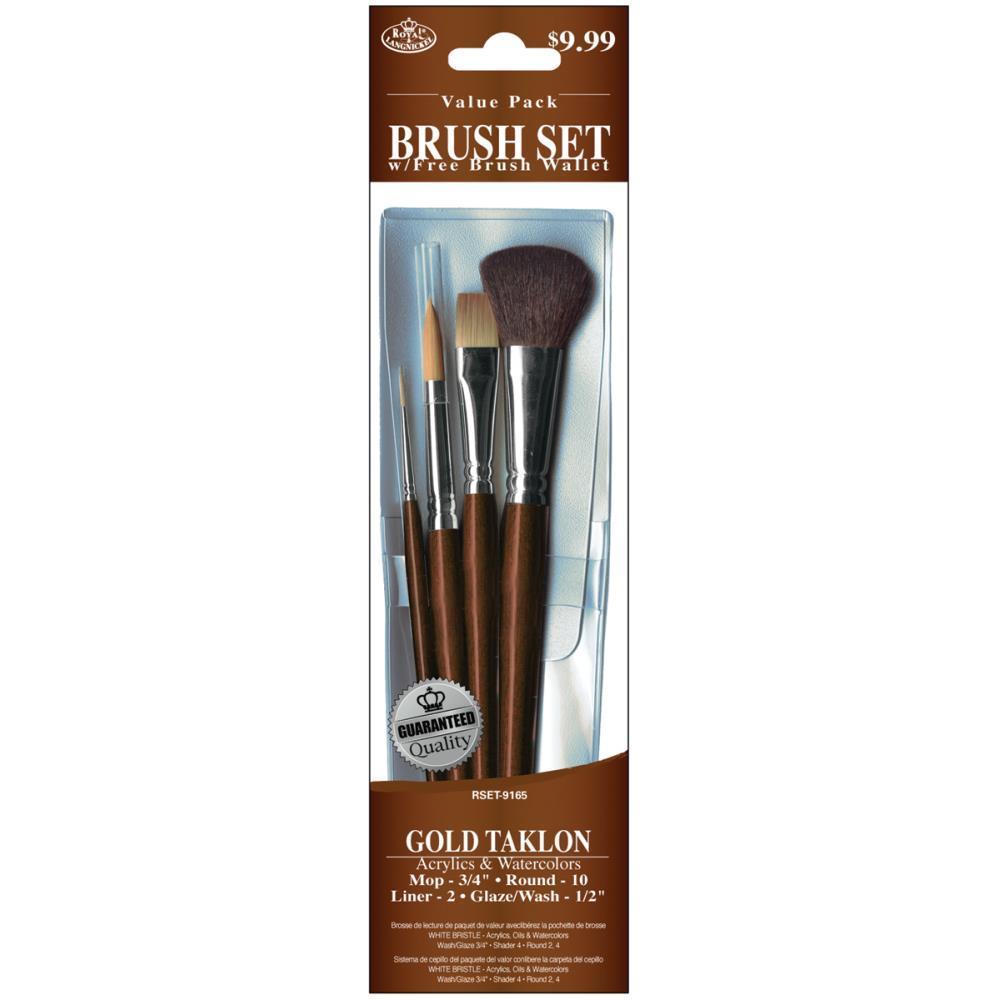 Royal Brush Gold Taklon Value Pack Brush Set With Mop - $24.76