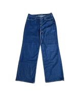 Old Navy Womens High Rise Wow Wide Leg Dark Wash Stretch Denim Jeans 14 ... - $28.70