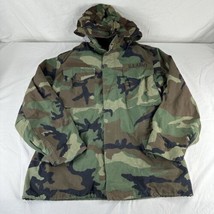 Vtg Usgi Us Army M65 Field Jacket Woodland Camo Cold Weather Coat Small Regular - £108.24 GBP