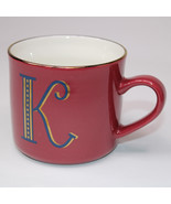 Opalhouse By Target &quot;K&quot; Monogram Coffee Mug Mauve Gold Rim Tea Cup Stone... - €9,33 EUR