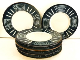 Mikasa Potters Craft Firesong Appetizer or Bread Plates SET of 6 Blue/Gray 6.5&quot; - £25.29 GBP