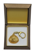 NEW, Bichon Frise, millesimal fineness 999, dog keyring, in casket, keychain - £58.69 GBP