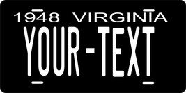 Virginia 1948 License Plate Personalized Custom Auto Bike Motorcycle Moped Tag - £8.78 GBP+