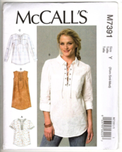 McCall&#39;s M7391 Misses Laced or Split-Neck Tops and Tunics Uncut Sewing P... - $14.81