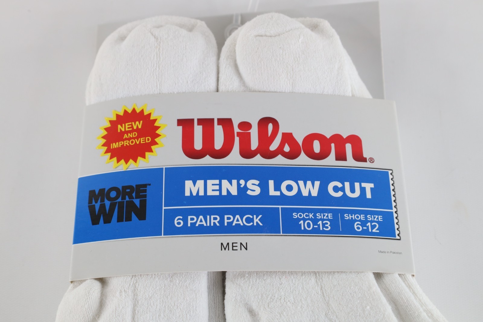 Deadstock Vintage Y2K Wilson Mens 10-13 Pack of 6 Ankle Socks Athletic White Item image 2