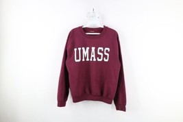Vtg 90s Mens S Distressed Spell Out UMass University of Massachusetts Sweatshirt - £38.89 GBP