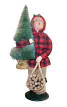Byers Choice Carolers 1993 Boy FADED Tree Firewood Bushel Plaid Shirt Si... - $442.51 MXN