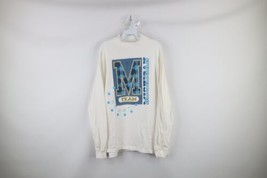 Vtg 90s Mens XL University of Michigan Mock Neck Long Sleeve T-Shirt White USA - £31.12 GBP