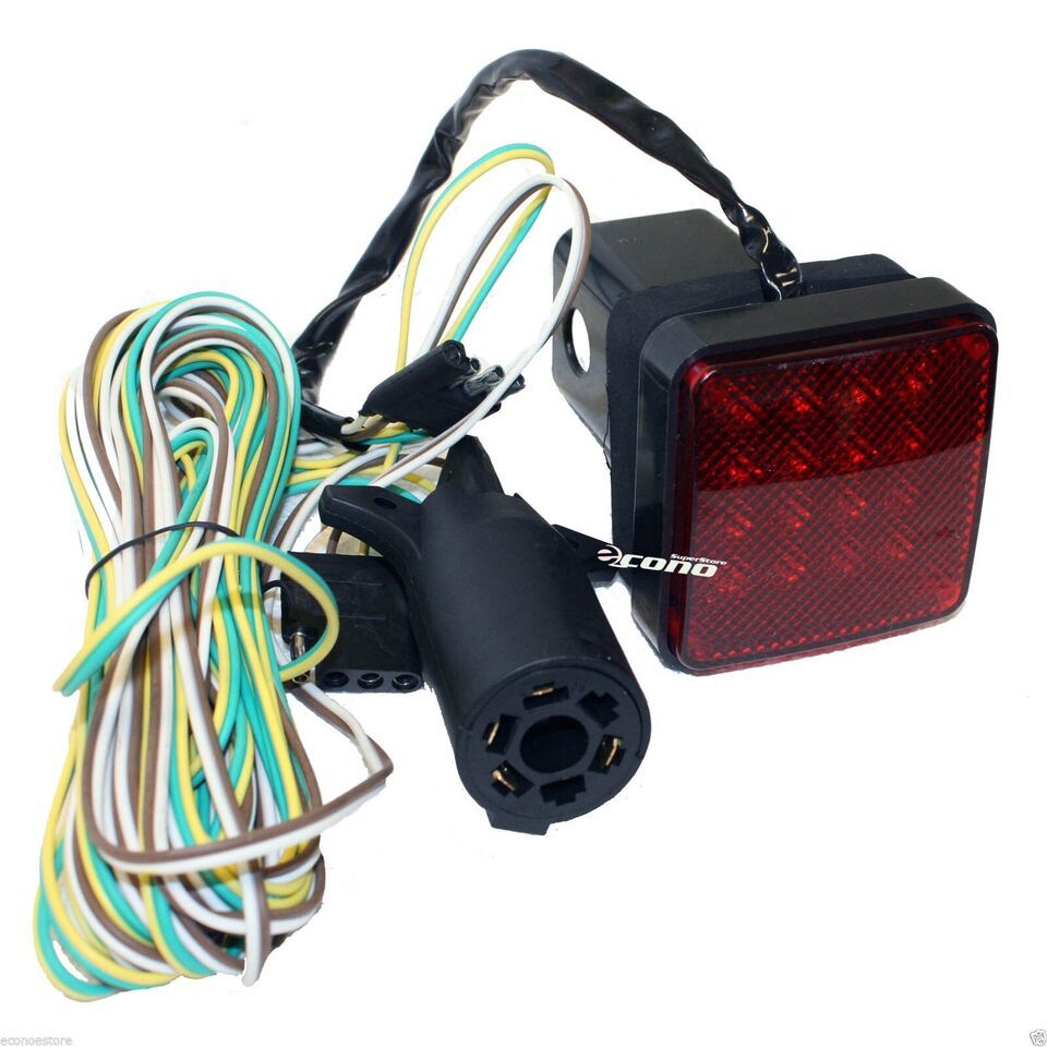 16 LED TOWING HITCH COVER BRAKE LIGHT W/20FT WIRE &amp; ADAPTOR KIT 4  2&quot; RE... - $34.55