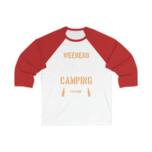 Weekend Forecast Camping Cold Beer Meme Unisex 3/4 Sleeve Baseball Tee - $33.99+