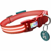 NEW Squeaker Poochlight SMALL Lava Red LED Fiber Light-Up Flashing Dog Collar - £16.91 GBP