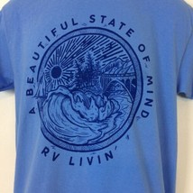 RV Novelty Tee Men&#39;s Size Med Light Blue Graphic Travel Beautiful State of Mind - £14.26 GBP