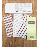 Stampin Up Candy Cane Christmas Designer Fabric 3 Fat Quarters 18 x 28&quot; NIB - $14.52
