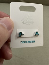 Disney Parks Mickey Mouse Faux Zircon December Birthstone Earrings Silver  Color image 3