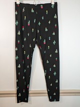 Joe Fresh Women Leggings Black Size Medium Cactus Print - $6.92