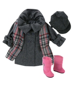 Doll Winter Pea Coat Boots Clothing 4pc Sophia&#39;s fits American Girl 18&quot; ... - $24.74