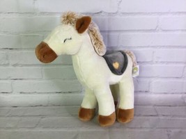 2017 Animal Adventure Cream Horse Pony Soft Plush Stuffed Animal Toy Gray Saddle - £40.64 GBP