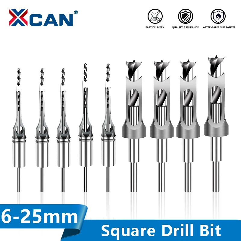 Xcan square drill bit square hole saw 6 4 25mm mortise chisel wood drill bit hss thumb200