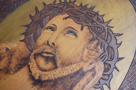 Vintage religious wall decoration,image of Jesus Christ ,hand made,signed - $64.35