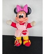 MINNIE MOUSE vtg Teach Me to Dress 14” doll Disney zip tie button 1982 - $9.85