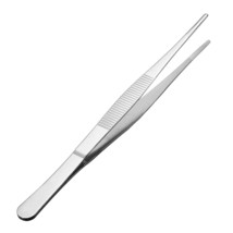 uxcell 1 Pcs 8-Inch Stainless Steel Straight Blunt Tweezers Serrated Tip Daily G - £13.58 GBP
