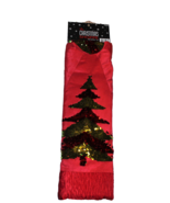 50” Christmas Shoppe Tree Skirt Red Satin Red Green Reversible Sequined ... - $15.00