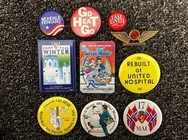 Vintage Pinback Buttons Go Heat Go, Mondale Ferraro, I Am Loved etc. ~ L... - £22.21 GBP