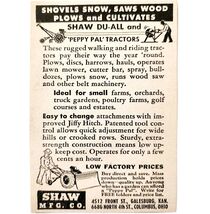 1947 Shaw Du-All Peppy Pal Tractors Advertisement Vintage Agriculture E8H - $27.90 CAD