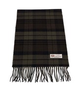 Fast Men&#39;s 100% Cashmere Scarf Wrap Plaid Olive/Brown/Black Made in Engl... - £13.22 GBP