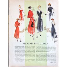 Vtg 1948 McCalls Around the Clock Pattern Magazine Ad Evening Wear Seams... - $7.69
