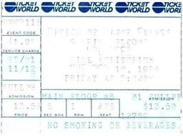 Vintage Lou Canna Concerto Ticket Stub Novembre 16 1984 Detroit Michigan - $49.48