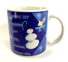 SNOWMAN Coffee Mug SAKURA Winter Presents Christmas Twinkle Zulauf Designs Art - £11.65 GBP