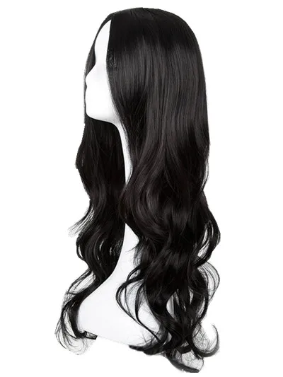 Black Wig Fei-Show Synthetic Heat Resistant Long Curly Middle Part Line Ha - £17.63 GBP