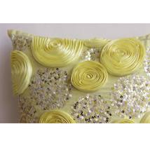 Creamy Yellow Roses, Yellow Art Silk 16&quot;x16&quot; Throw Pillows Cover - £35.70 GBP+