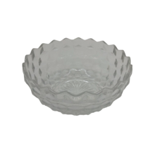 Fostoria American Clear Glass Round  Serving Bowl 8&quot; Cube Block Geometric - $18.80