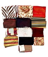 Bulk Fabric Lot Of 16 Mixed Material Sizes Years Uses Remnants Crafts Se... - $108.92 CAD