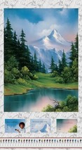 24&quot; X 44&quot; Panel Bob Ross The Joy of Painting Landscape Fabric Panel D478.56 - £7.47 GBP