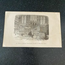 1877 Tomb Richard Beauchamp Warwick Castle England English History Vinta... - $12.42 CAD