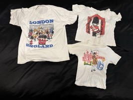 Lot of 3 Vintage London England Kids T-Shirts Graphic Art DIY Quilt Cutter - $34.57 CAD