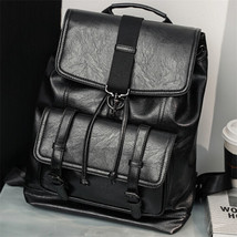 Vintage Faux Leather Men Women Outdoor Travel Laptop Backpack Bag Rucksack - £31.45 GBP