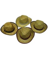 12 KIDS STRAW ZIG ZAG COWBOY HATS childrens #116 bulk wholesale western ... - £27.44 GBP